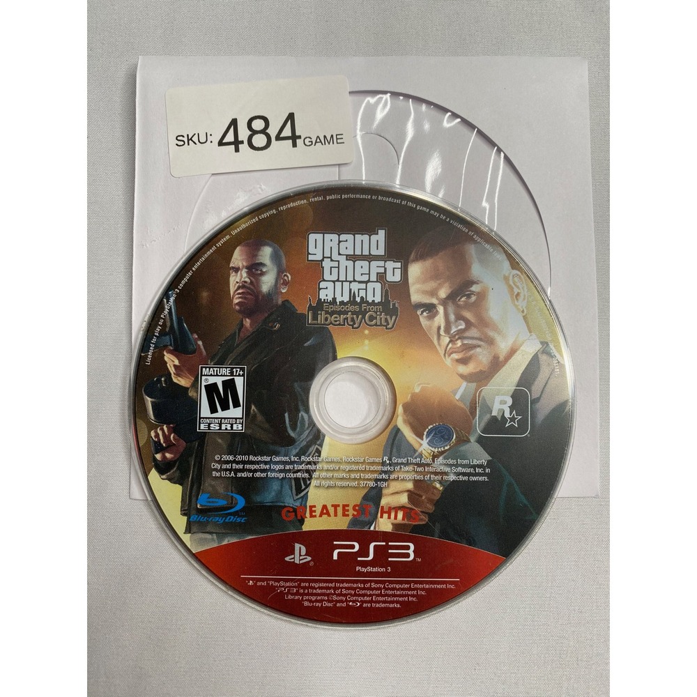Grand Theft Auto Episodes From Liberty City Greatest Hits Sony PS3 Disc Only